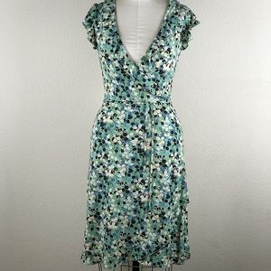 Jill Michelle Faux Wrap Plunging Neckline Dress